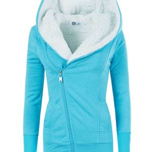 Zogaa Dames Parka Winter Lange Warme Katoen Fleece Velvet Coat Casual Womens Zipper Solid Slanke Uitloper Hooded Jassen Plus Maat 211216