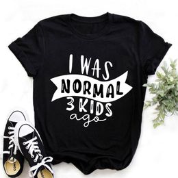 Zogankin vrouwelijke zomermode korte mouw roze t -shirts ik was normaal 3 kinderen geleden letters bedrukte vrouwen t -shirt meisjes casual tops 220628