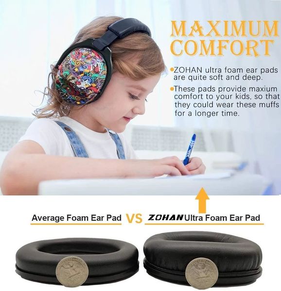 ZOHAN Toddler Defenders Protección auditiva Cartoon Kid Safety Ear Muffs Reducción de ruido para niños Orejeras ajustables