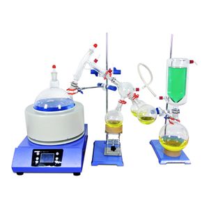 ZOIBKD équipement de laboratoire 2000 mL/2L Kit de Distillation à court trajet 110 V/220 V avec thermomètre numérique/manteau chauffant/piège à froid