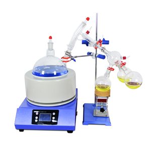 ZOIBKD fournitures de laboratoire petit kit de Distillation à court chemin 5L agitant le manteau chauffant refroidisseur à guichet unique pompe à vide