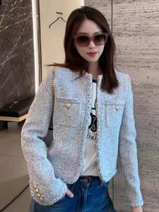 Zoki French Sweet Women Tweed Jacket Elegante Knopen Faux Wol Hoogwaardige jas Fashion Long Sleeve Casual Vrouwelijk Out -delder 240301