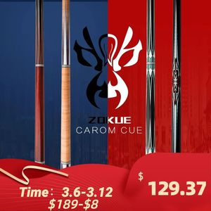 ZOKUE Carom Stick Professionnel Carom Billard Cue Coréen 3 Coussin Billard Queue Carom Taper 12mm Pointe 142 cm Libre Cue avec Étui 240314