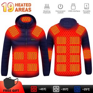 Zone Heating Jackets Men Winter Warm Usb Heated Vest Smart Thermostat Hooded Clothing Coats For Hiking