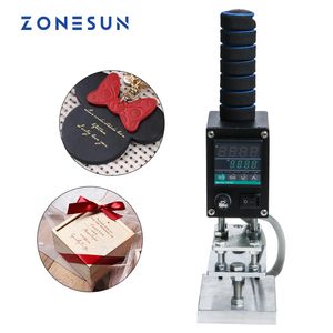 ZONESUN 8*10cm 500W Handheld Warmte Persmachine leer hout papier handleiding logo embosser hout branding ijzer hot stamping machine