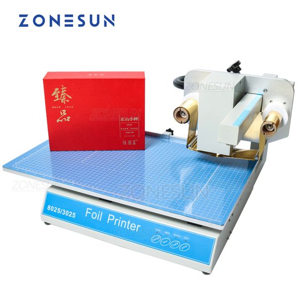 ZONESUN 8025 Machine d'estampage à chaud Simulateur de presse numérique Imprimante de feuilles Imprimante à feuille chaude sans plaque Cuir plastique