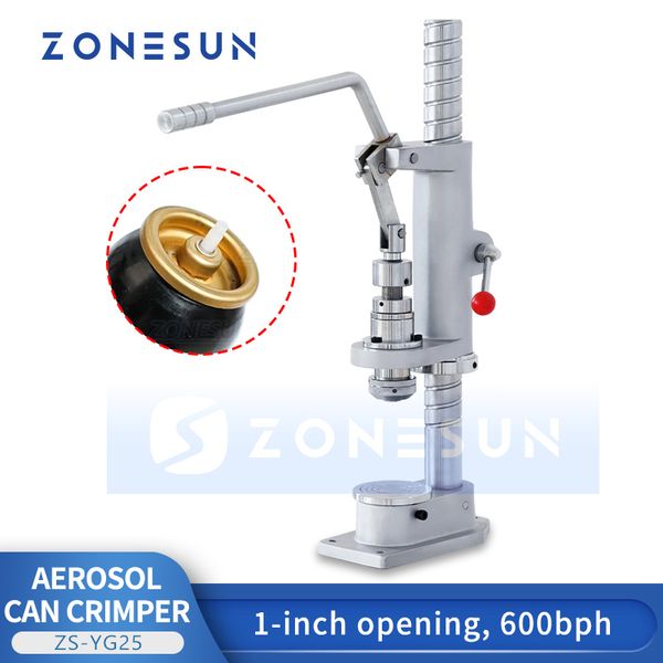 ZONESUN Machine à sceller les bombes aérosols manuelles, sertisseuse pour peinture en aérosol, scellant en aluminium, ZS-YG25