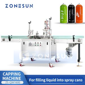 ZONESUN – Machine de remplissage d'aérosol, scelleuse de canettes, Semi-automatique, soins personnels, produits de nettoyage ménagers, équipement ZS-QW1600