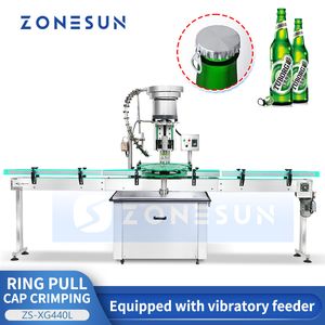 ZONESUN Machine de capsulage automatique anneau tirer couronne bouchon scellage bouteille de bière fermeture équipement huile d'olive emballage ZS-XG440L