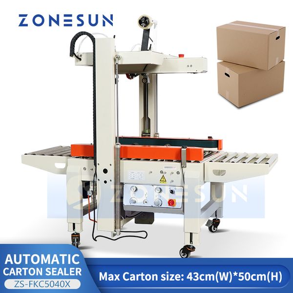 ZONESUN scellant automatique de carton haut et bas scellement de colis Express serrage pneumatique détection automatique ZS-FKC5040X