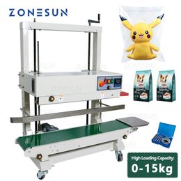 Zonesun Automatisch continu verticaal type afdichtmachine Big Plastic PE Filmzak Sealer voor hondenvoerpop ZS-FR1100