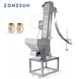 Zonesun Automatisch aangepaste plastic plastic huisdierfles bulkdop voeding Lift Lift Machine voor productielijn