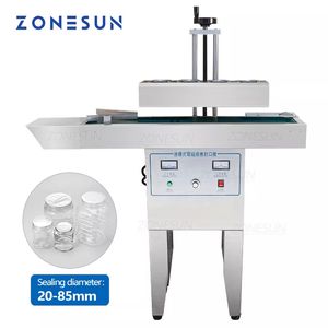 ZONESUN Machine automatique de cachetage de papier d'aluminium d'induction continue électromagnétique automatique Machine de cachetage de bouchon de flacon de bouteille en verre