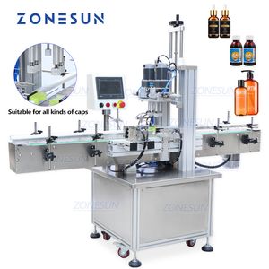 ZONESUN automatique linéaire main Gel bocal en verre Machine de capsulage pulvérisateur e-liquide bouchons de bouteilles capsuleuse à vis