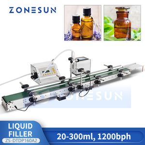 Machine de remplissage de bouteilles automatique à faible coût ZONESUN avec équipement de ligne de remplissage de liquide pour animaux de compagnie de boisson de jus de convoyeur ZS-DTYT160A2
