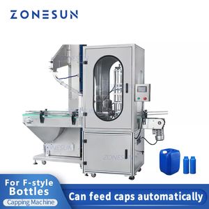 ZONESUN – pichet automatique en plastique pour lait, Jerry Can, revêtement en Gallon HDPE, bouchon nervuré, alimentation et vissage de bouteille de style F, Machine de capsulage