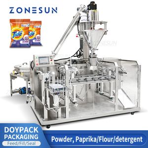 Machine de conditionnement de poudre automatique ZONESUN Remplissage et scellement de sacs Farine Paprika Épices Chaîne de production de sacs en plastique ZS-FMHZL1