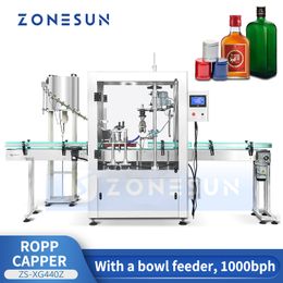 ZONESUN Automatische ROPP Capper Pilfer Proof Capping Machine ROPP Cap Afdichtingsapparatuur Sabotage Rvident Sluiting ZS-XG440Z