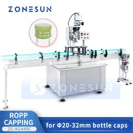 Zonesun Automatic Ropp Capping Machine Pilfter Proof Scelging Vodka Wine Bottle Olive Olive Emballage Emballage ZS-XG440C