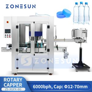 ZONESUN Vis automatique sur la machine de capsulage Tourelle rotative Bouteilles de roue étoile à grande vitesse Bocaux Unscrambler ZS-XGFX-6G