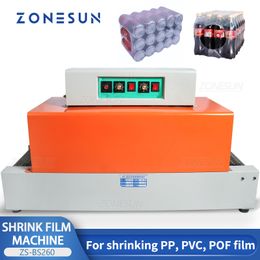 ZONESUN túnel retráctil automático película de PVC funda de calor retráctil caja de embalaje de plástico vajilla sellador de alimentos herramienta flejadora ZS-BS260