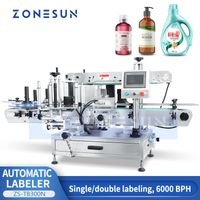 Zonesun Machine de marquage automatique enveloppant enveloppant les bouteilles rondes ou les bouteilles plates du pot de détergent ZS-TB300N