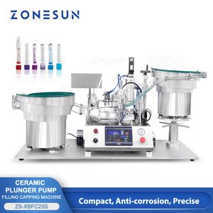 Máquina automática de llenado y sellado de tubos de ensayo ZONESUN, producción de productos de muestra de reactivos de viales de plástico y vidrio, ZS-XBFC25S