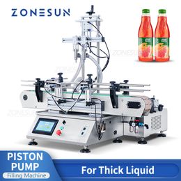 Zonesun Automatische dikke vloeistofvulmachines Juice Detergent tafelblad Dubbele kopzuiger Pomp ZS-DTHSP2