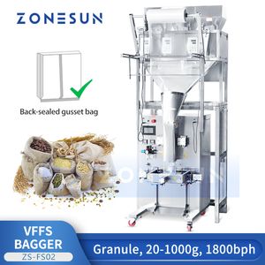 ZONESUN – Machine de remplissage et de scellage verticale automatique, Machine de remplissage de pochettes, Machine d'emballage VFFS, sac à gousset, emballage ZS-FS02