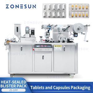 ZONESUN Blister Machine d'emballage Moulage en plastique en aluminium Matériau de formage Remplissage d'étanchéité Chocolat Beurre Confiture Miel ZS-DPP