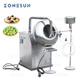 Zonesun by-300 máquina de recubrimiento de azúcar automática para alimentos nueces de maní de caca