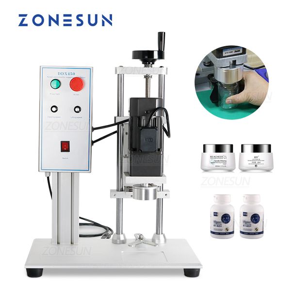 Máquina de tapado ZONESUN eléctrica semiautomática loción botella de gel para manos tapa abatible máquina de sellado atornillado