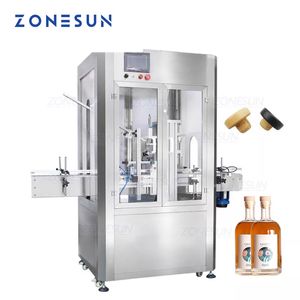 ZONESUN Aangepaste Volledige automatische houten kurk Persmachine Glass Wijnflessenkapmachine met stofomslag