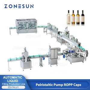 ZONESUN Machine d'emballage personnalisée Ligne de production Bouteille Liquide Pâte d'huile d'olive Remplissage Capsulage Machine d'étiquetage Solution d'emballage ZS-FALU1