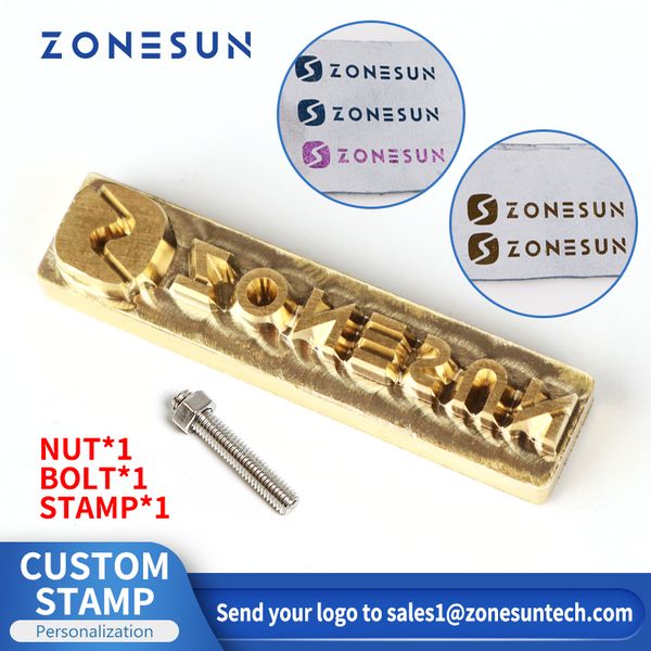 ZONESUN Sello personalizado Logotipo Estampado de cuero Molde en relieve Acero inoxidable Tarjeta de papel de madera Pastel Jabón Molde de latón Manija Perforadora Prensa de calor Accesorios