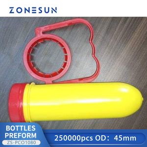 Zonesun Aangepaste link voor PET-voorvormen 85/90G OD45mm Plastic fles Jar Mold Tube Strafe materiaal Blaadvormige watersapproductie ZS-PCO1080