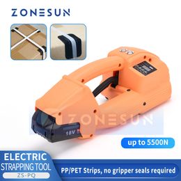 ZONESUN Machine de cerclage électrique portative PP/PET bande ceinture Portable au Lithium batterie Rechargeable Machine d'emballage de puissance ZS-PQ2