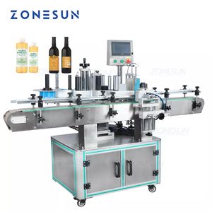 ZONESUN Équipement industriel Les bouteilles rondes automatiques peuvent positionner et étiqueter les pots Machine ZS-TB260Z Applicateur d'étiquettes pour boissons cosmétiques