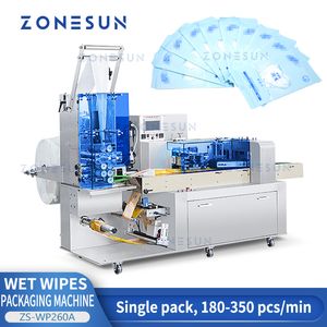 ZONESUN Équipement industriel Paquet unique de lingettes humides faisant la machine Ligne d'emballage antiseptique pour essuie-mains en papier pour bébé ZS-WP260A