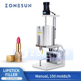 ZONESUN Máquina de llenado de lápiz labial Manual Lip Barm Filler Cosméticos Maquillaje Producto de belleza Equipo Calefacción Mezcla ZS-GTK20