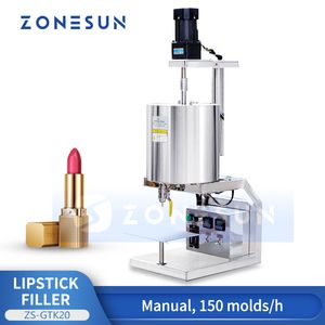 ZONESUN Lipstick Filling Machine Manual Lip Barm Filler Cosmetics Make Up Beauty Product Equipment Heating Mixing ZS-GTK20