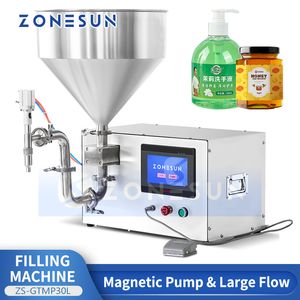 ZONESUN Vloeibare vulmachine Flessenvuller Honing bottelapparatuur Magnetische pomp Ketchup Verpakking ZS-GTMP30L