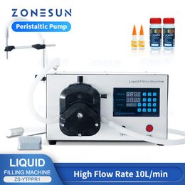 Machine de remplissage liquide ZONESUN débit élevé 10L/min eau salade huile Pigment encre colle bouteille emballage Production ZS-YTPPR1