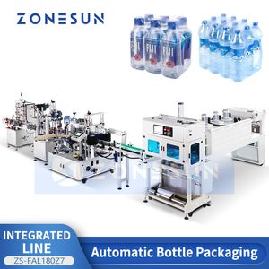 ZONESUN ligne de Production d'emballage liquide remplissage codage capsulage étiquetage Machine d'emballage Tunnel rétractable ZS-FAL180Z7