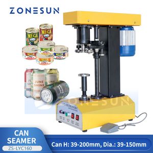 Sellador de latas Manual ZONESUN, sellador Canular, banco de máxima electricidad, máquina envasadora de latas de cerveza y alimentos, ZS-LYC160