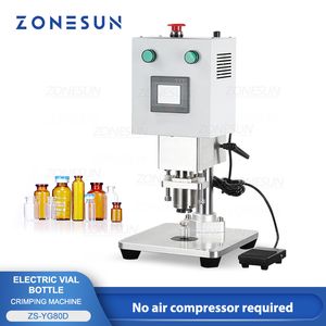 ZONESUN Machine à sceller manuelle Flacon électrique Sertisseur Bouteille en verre Scellant Flip-off Caps Outil de scellage Aluminium Tabletop ZS-YG80D