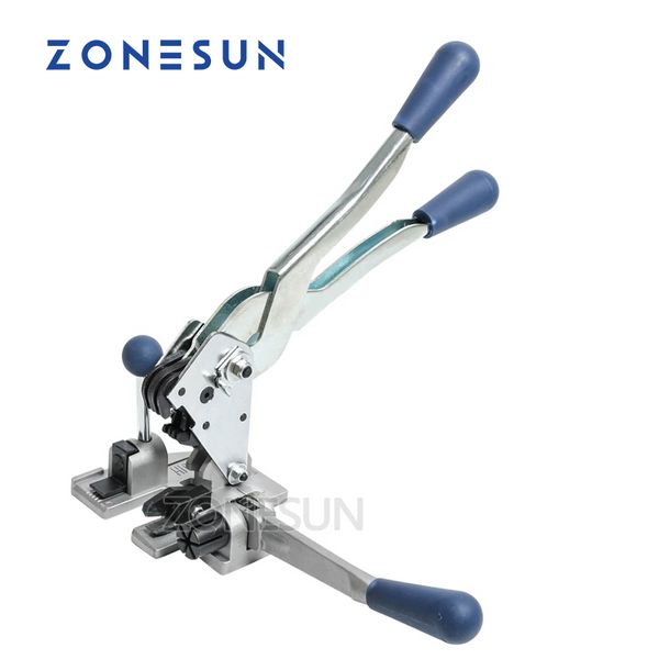 ZONESUN Herramienta de flejado manual Equipo industrial Herramienta de embalaje Multifunción Plástico 13 mm PP Correa de embalaje Tensor de correa Cortador Juego de herramientas de mano