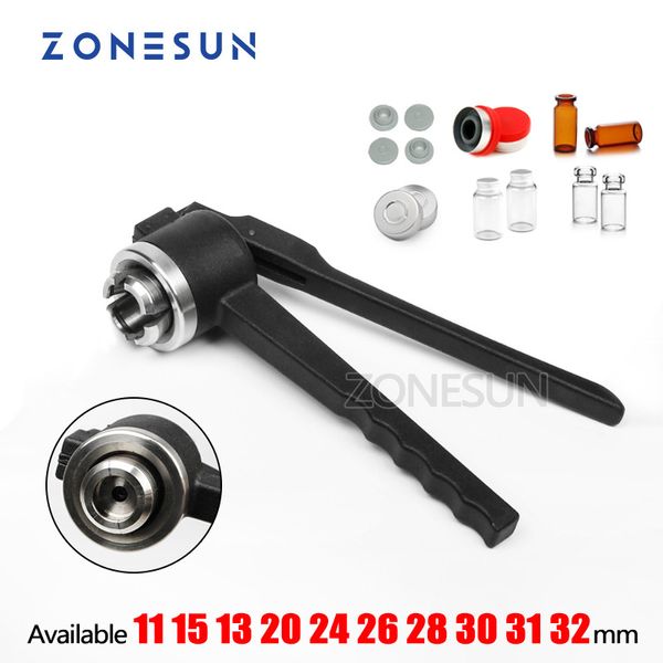 ZONESUN Manuel Vial Crimper machine à sceller 13mm En Acier Inoxydable Flip Off Caps Main Capping Machine Outil Crimper joints ZS-PVC2