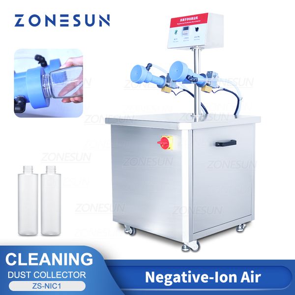 ZONESUN Collecteur de poussière d'ions négatifs Bouteilles en verre en plastique Machine de nettoyage d'anions Laveuse d'air Purifie la production d'emballages ZS-NIC1
