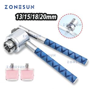 ZONESUN-máquina de sellado de botellas de Perfume, prensador Manual de mano, tapas de pulverización, herramienta de sellado, ZS-PBC1 de aleación de aluminio